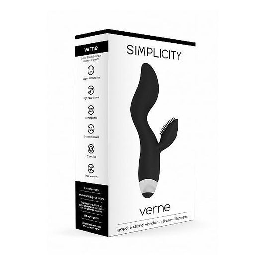 Simplicity Verne G-Spot & Clitoral Vibrator Black