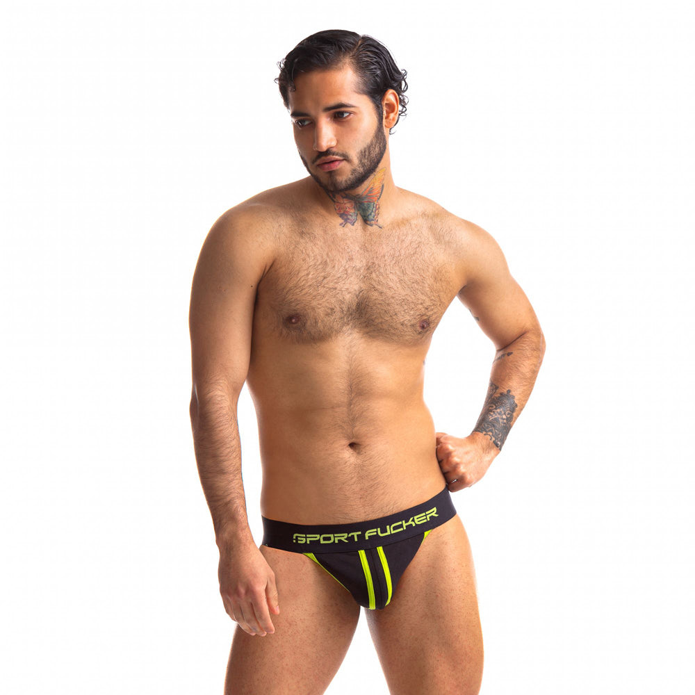 Sport Fucker Jersey Jock Black/Green Xl