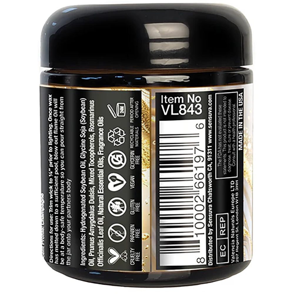 Lit Champagne Luxury Massage Candle 4 oz.