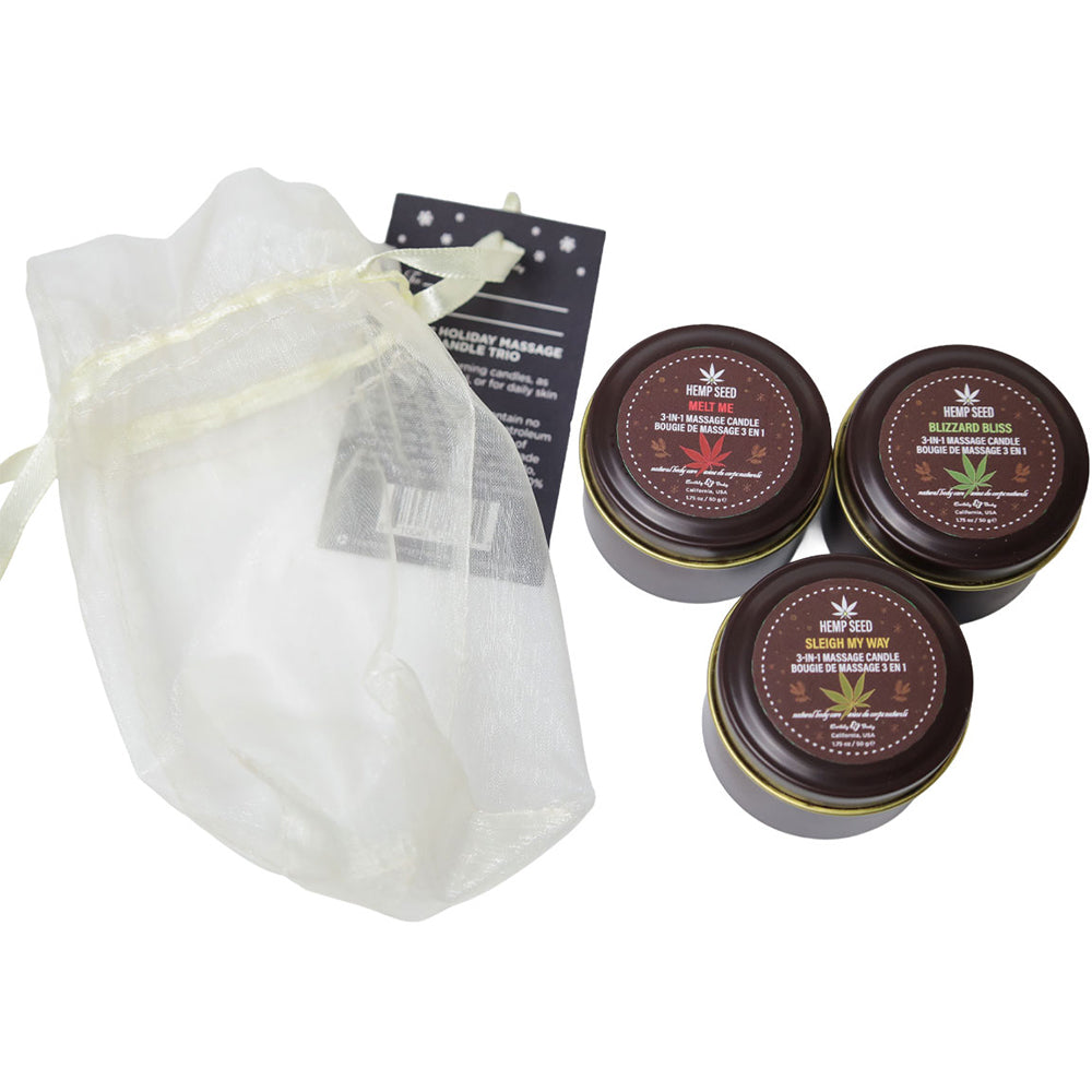 Hemp Seed 3-In-1 Massage Candle Holiday '26 Trio 1.75 oz.