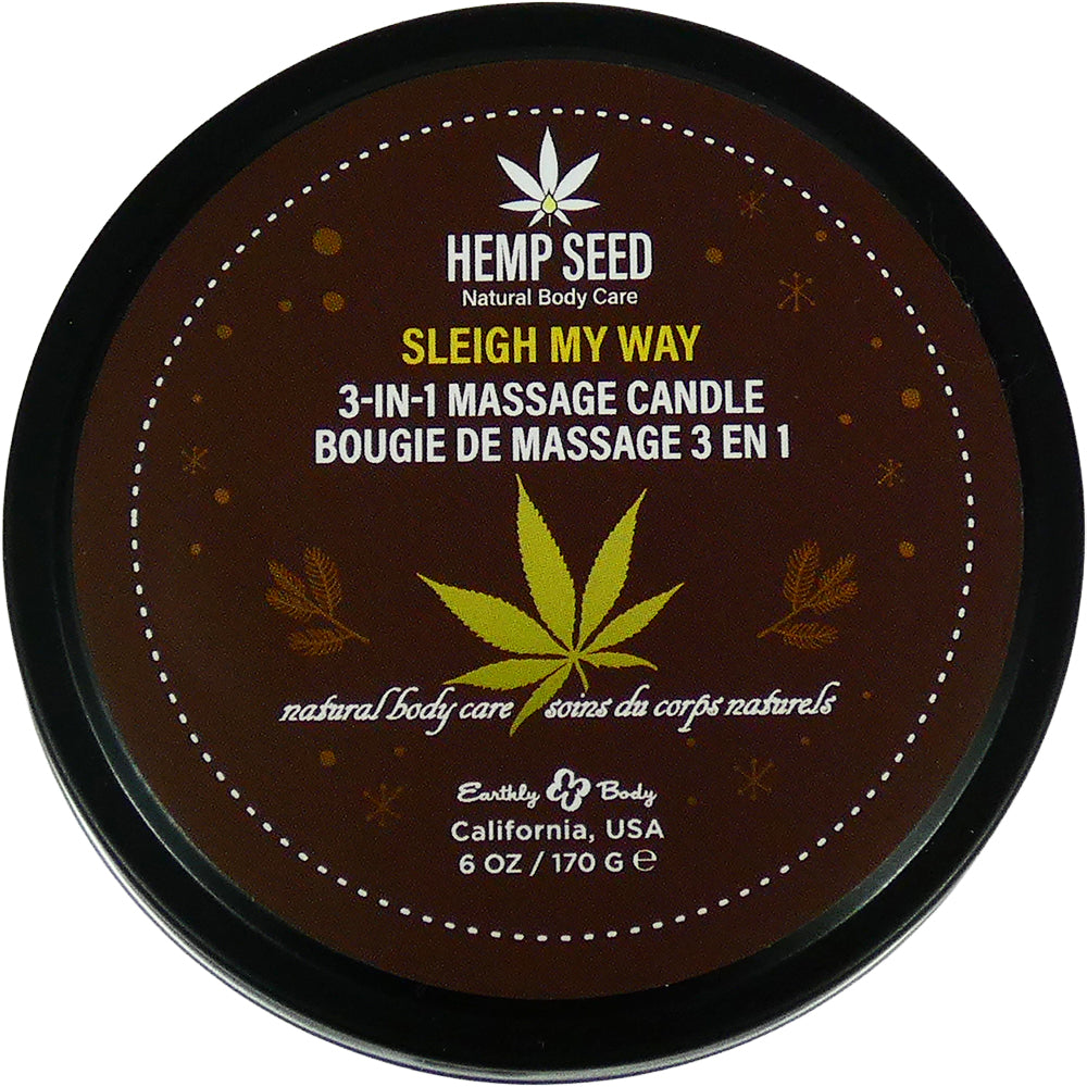 Hemp Seed 3-In-1 Massage Candle Sleigh My Way 6 oz.