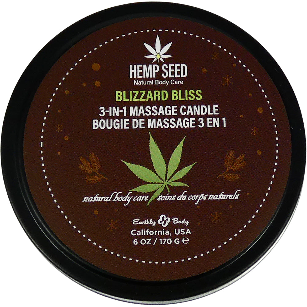 Hemp Seed 3-In-1 Massage Candle Blizzard Bliss 6 oz.