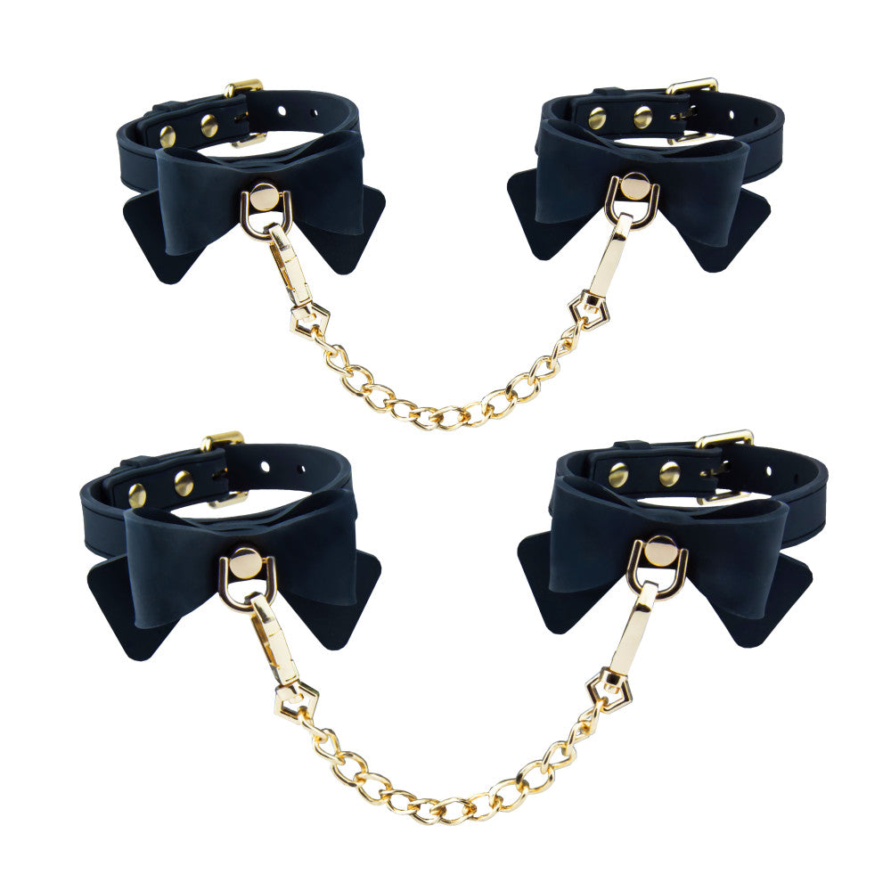 Temptasia Ardor Wrist & Ankle Restraints Black With Bow