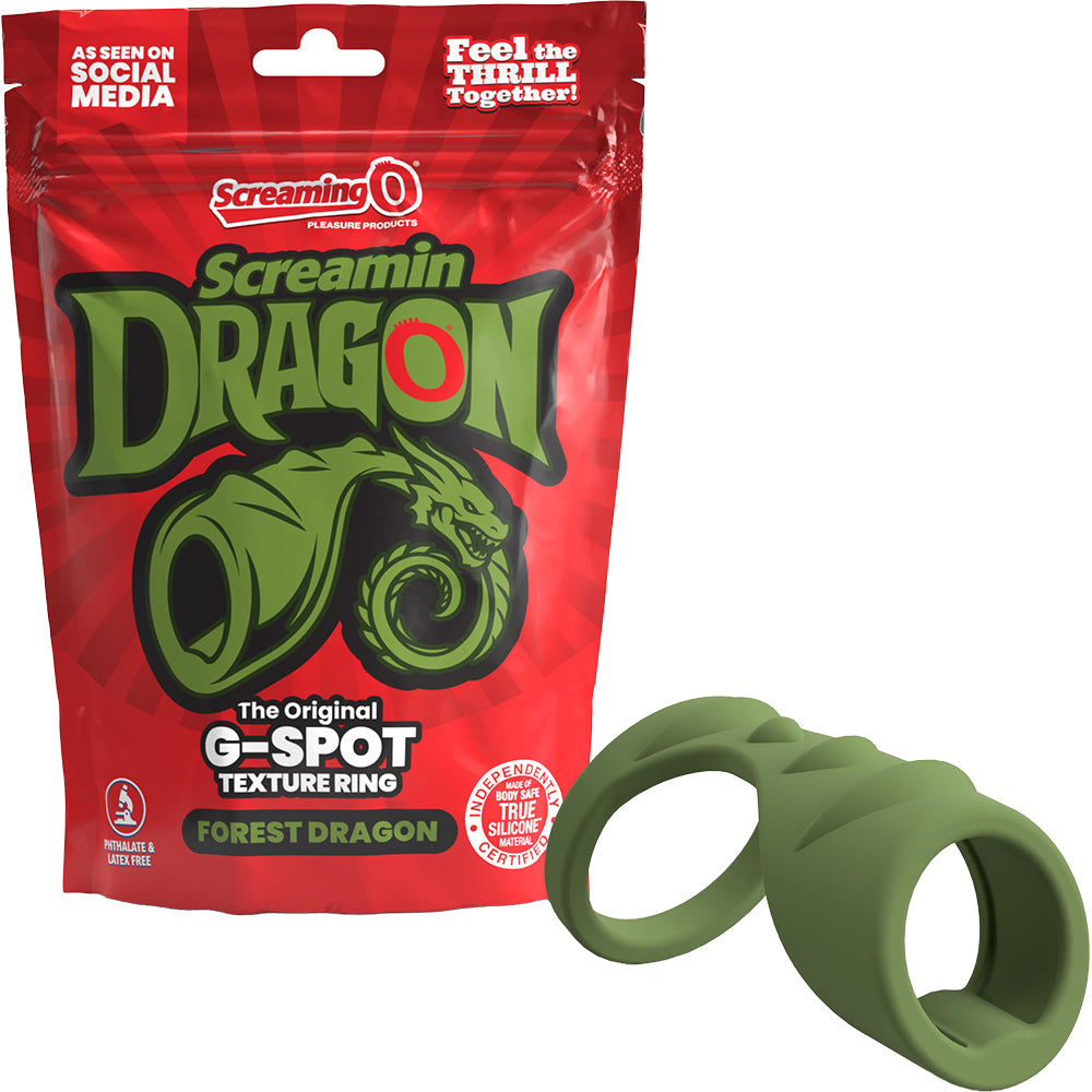 Screamin' Dragon Forest Dragon G-Spot Texture Ring Green