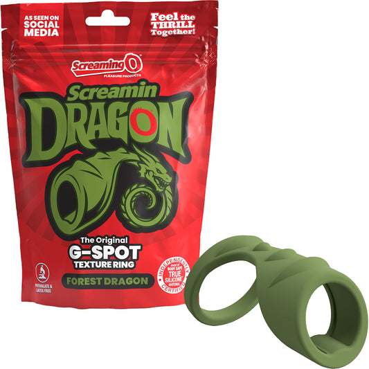 Screamin' Dragon Forest Dragon G-Spot Texture Ring Green