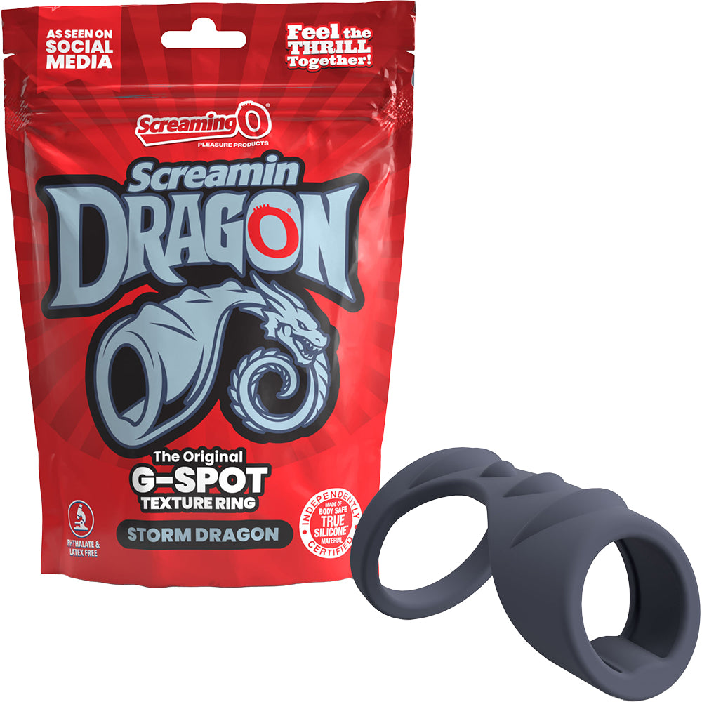 Screamin' Dragon Storm Dragon G-Spot Texture Ring Blue