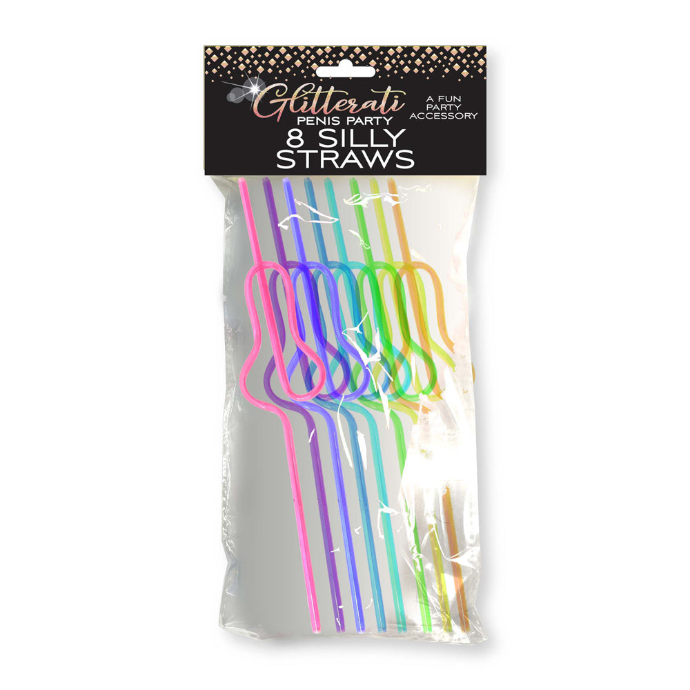 Glitterati Silly Penis Straws 8 Pack