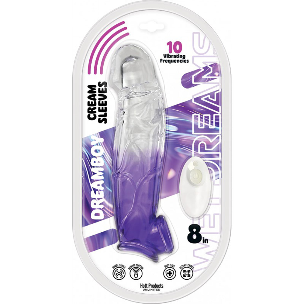Dream Boy Cream Sleeve With Bullet Dual Color 8" Purple