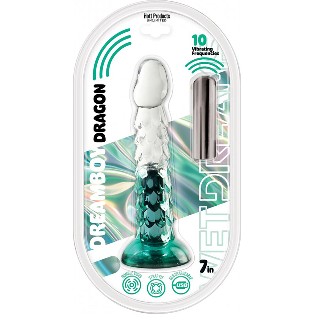 Wet Dreams Dream Boy Dragon Jelly Dildo 7" Aqua Gradient