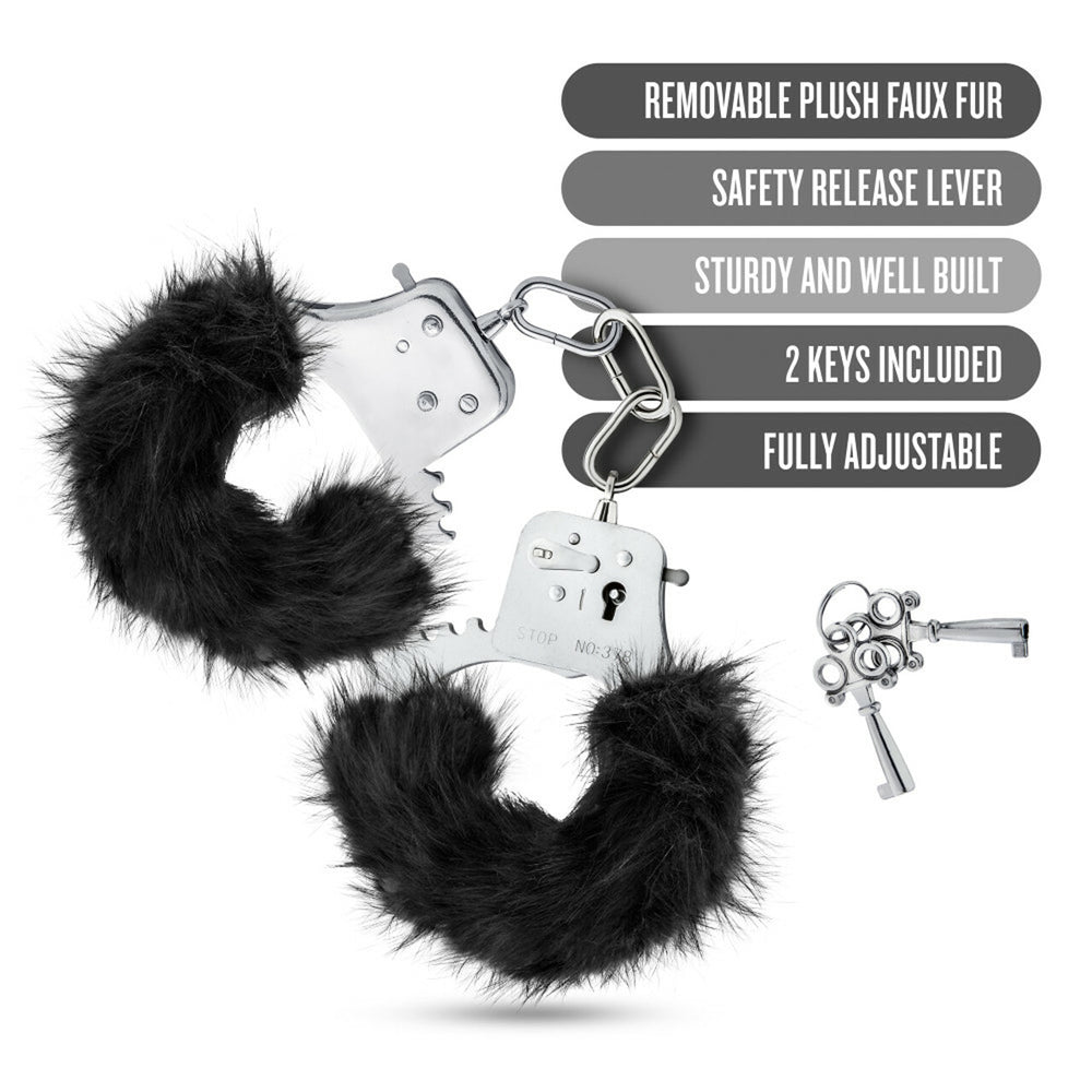 Temptasia Plush Fur Cuffs Black