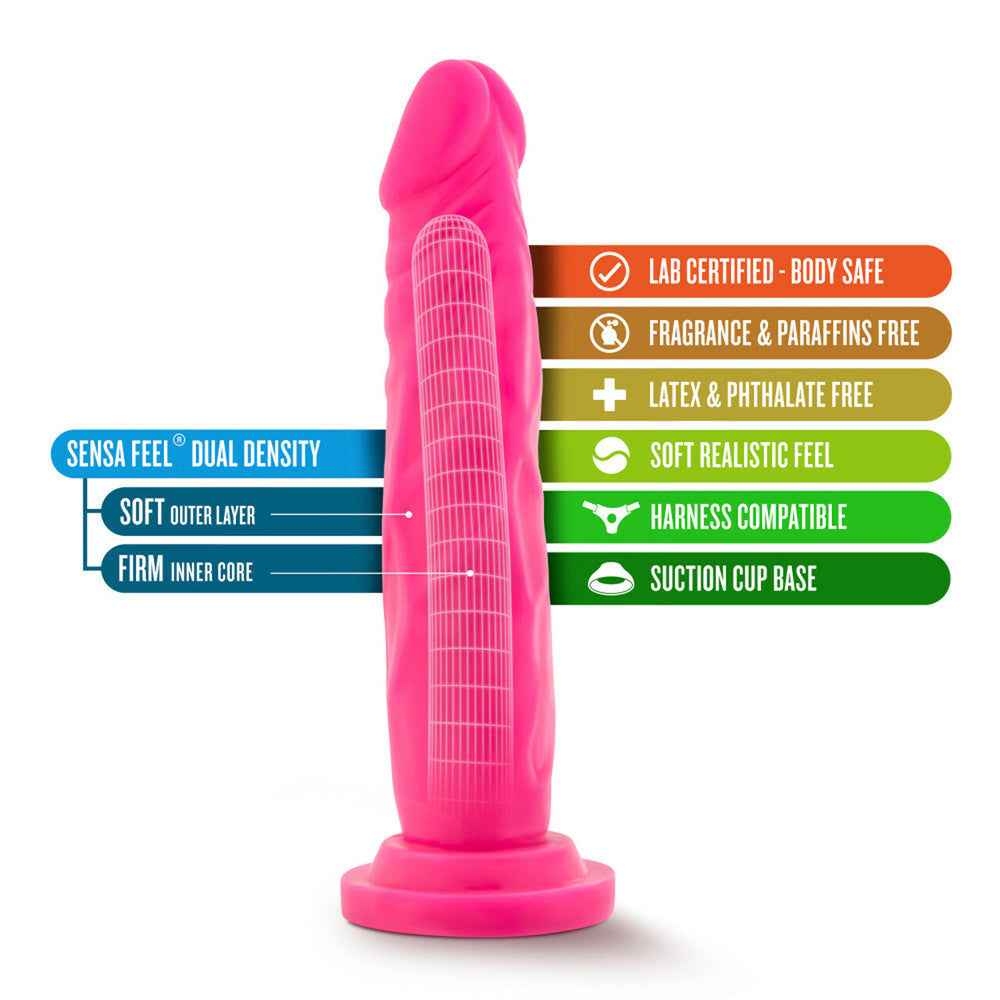 Neo 7.5" Dual Density Cock Neon Pink