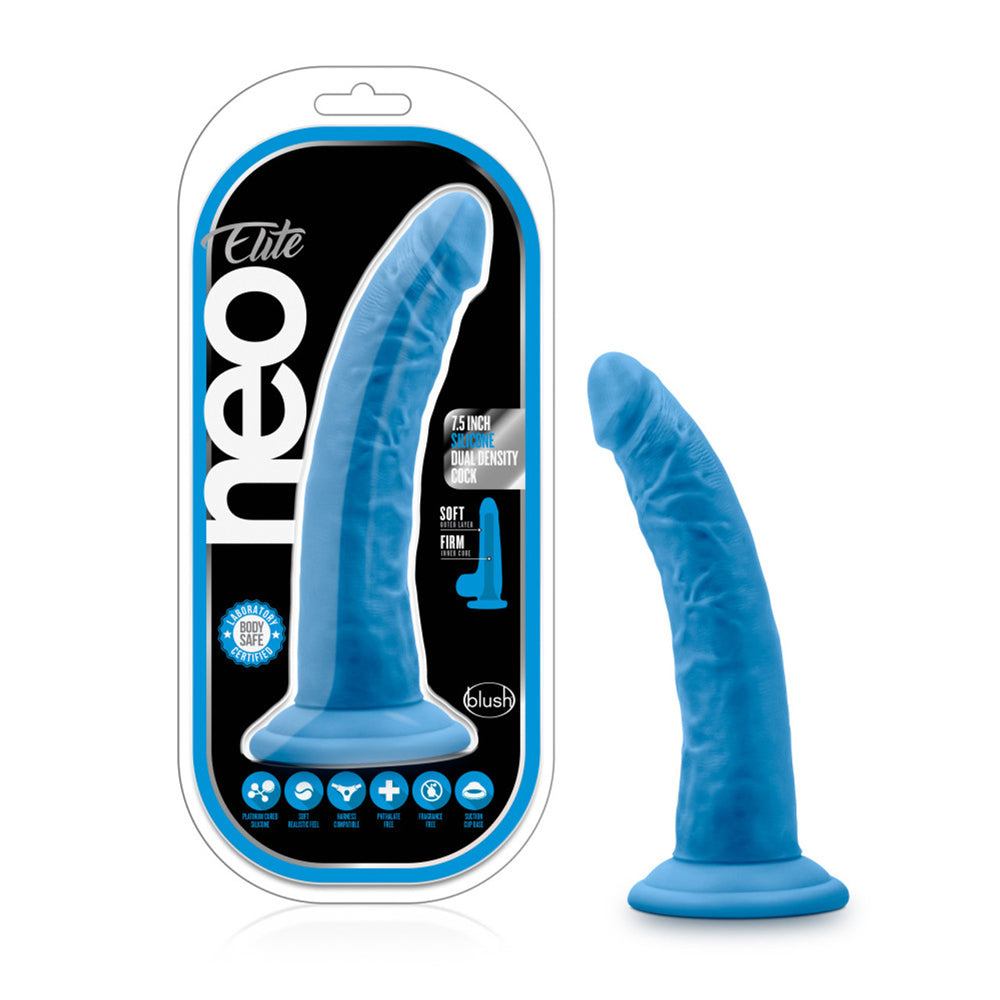 Neo Elite 7.5" Silicone Dual Density Cock Neon
