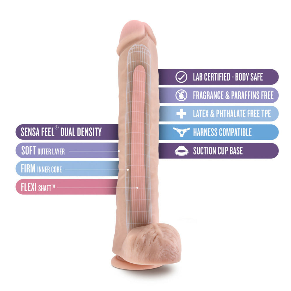 Au Naturel Daddy 14" Sensa Feel Dual Density Dildo Vanilla