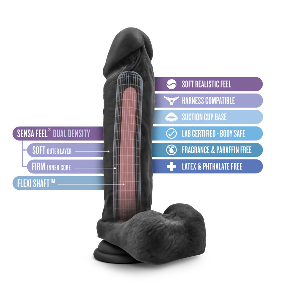 Blush Au Naturel Bold Massive 9" Dildo Black