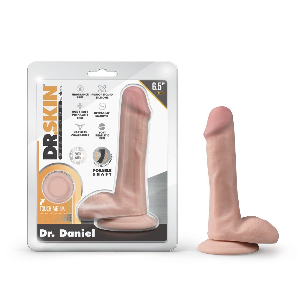 Dr. Skin Silicone Dr. Daniel 6" Dildo With Suction Cup Vanilla