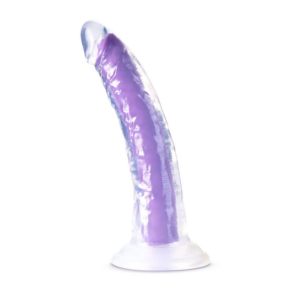 Neo Elite Glow In The Dark Light 7" Silicone Dual Density Dildo Neon Purple