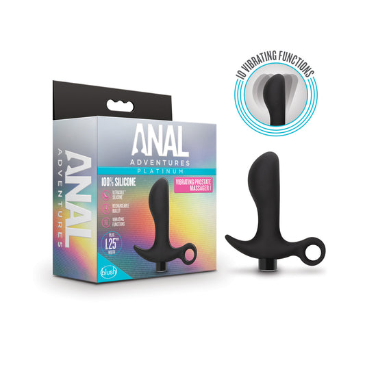 Anal Adventures Platinum Silicone Vibrating Prostate Massager 01 Black