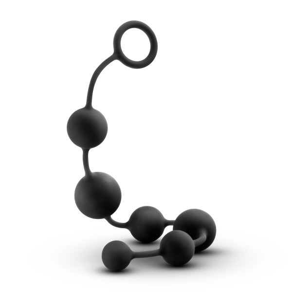Anal Adventures Platinum Silicone Large Anal Beads Black