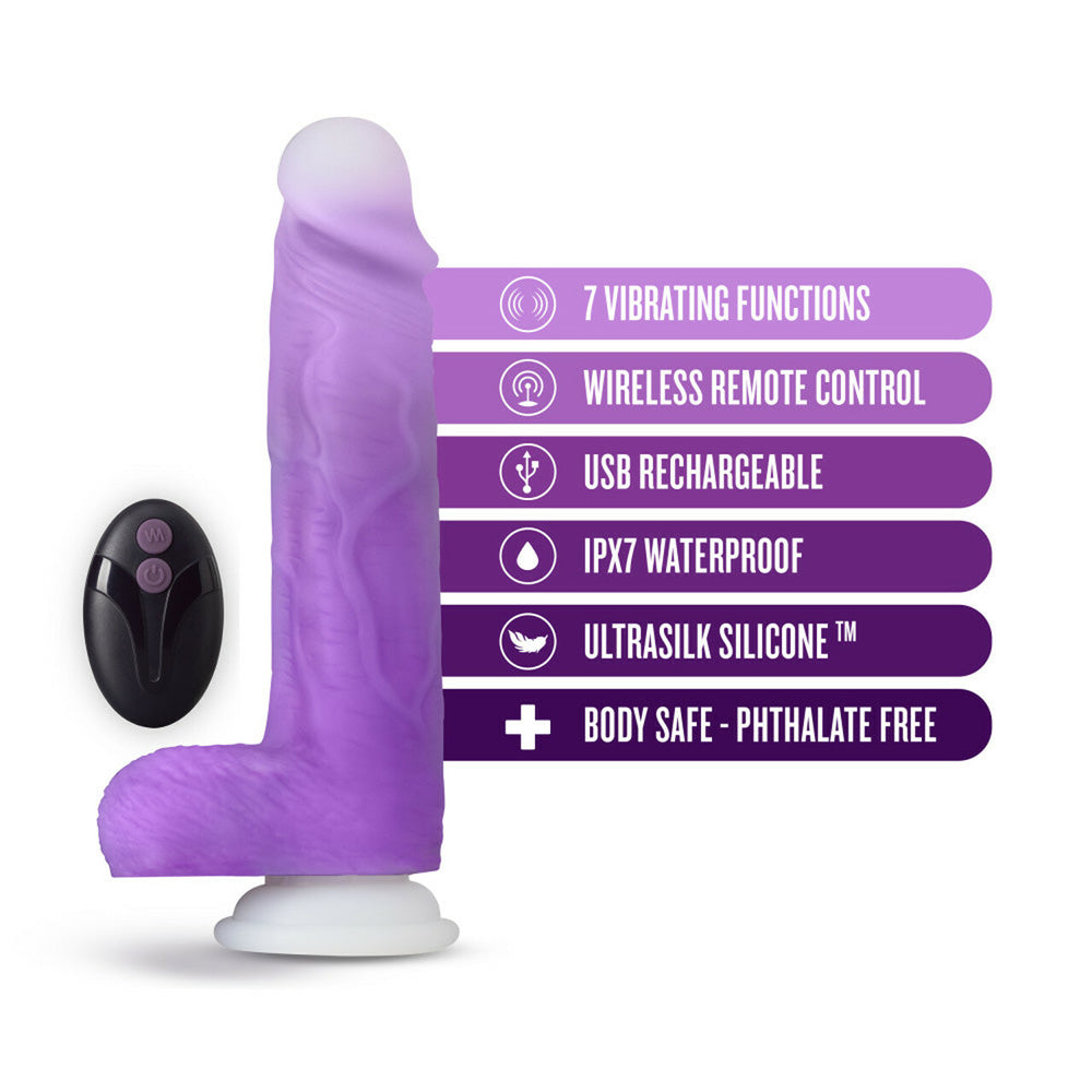 Neo Elite Encore 8'' Vibrating Dildo Purple