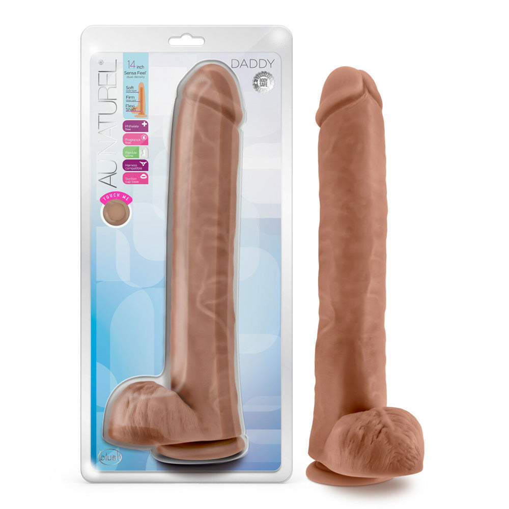 Au Naturel Daddy 14" Dildo Mocha