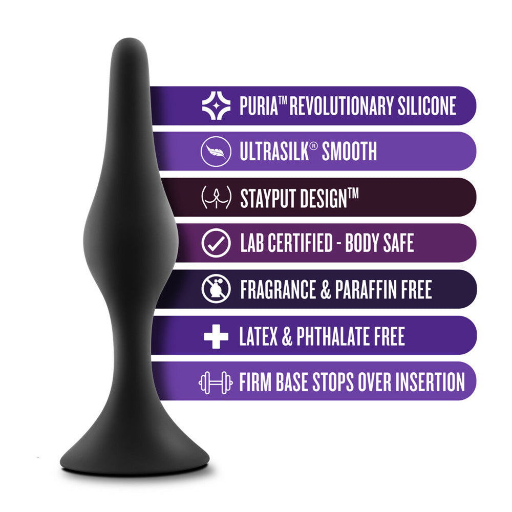 Anal Adventures Platinum Silicone Beginner Plug Kit Black