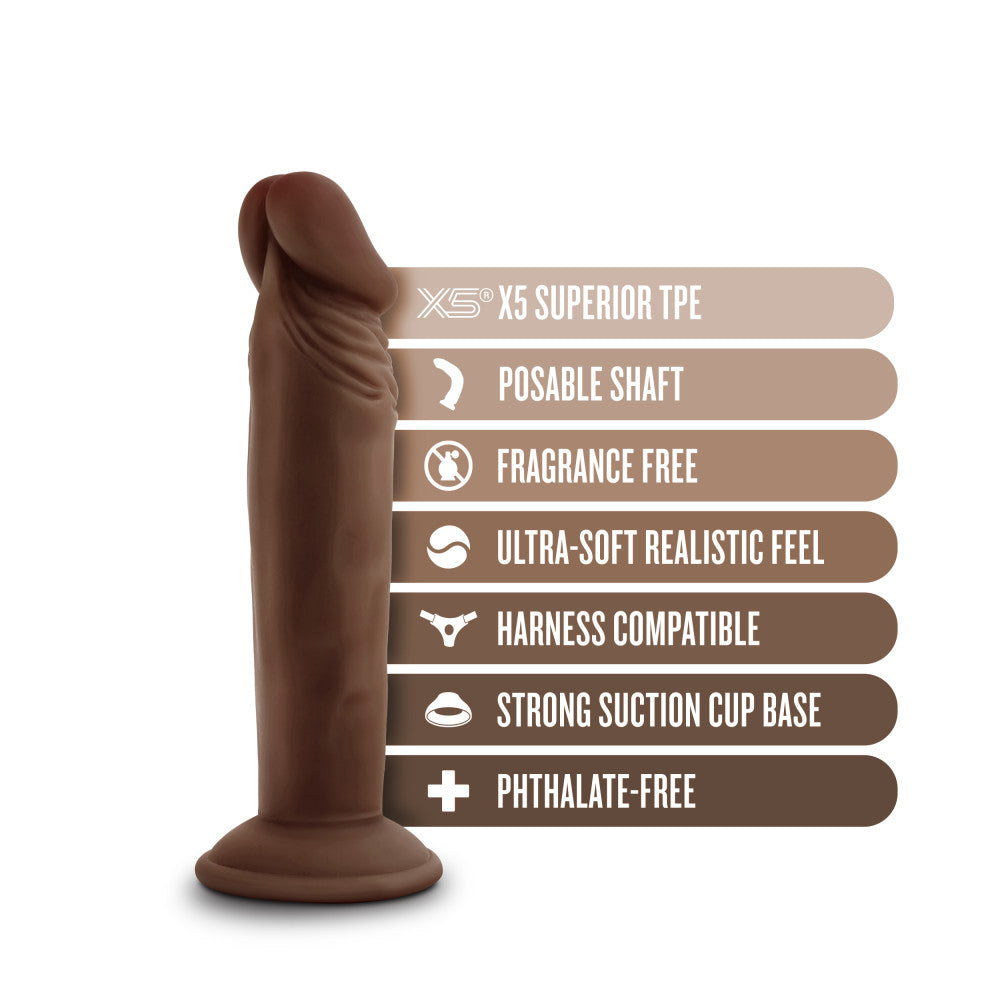 Dr. Skin Plus 6" Posable Dildo Chocolate