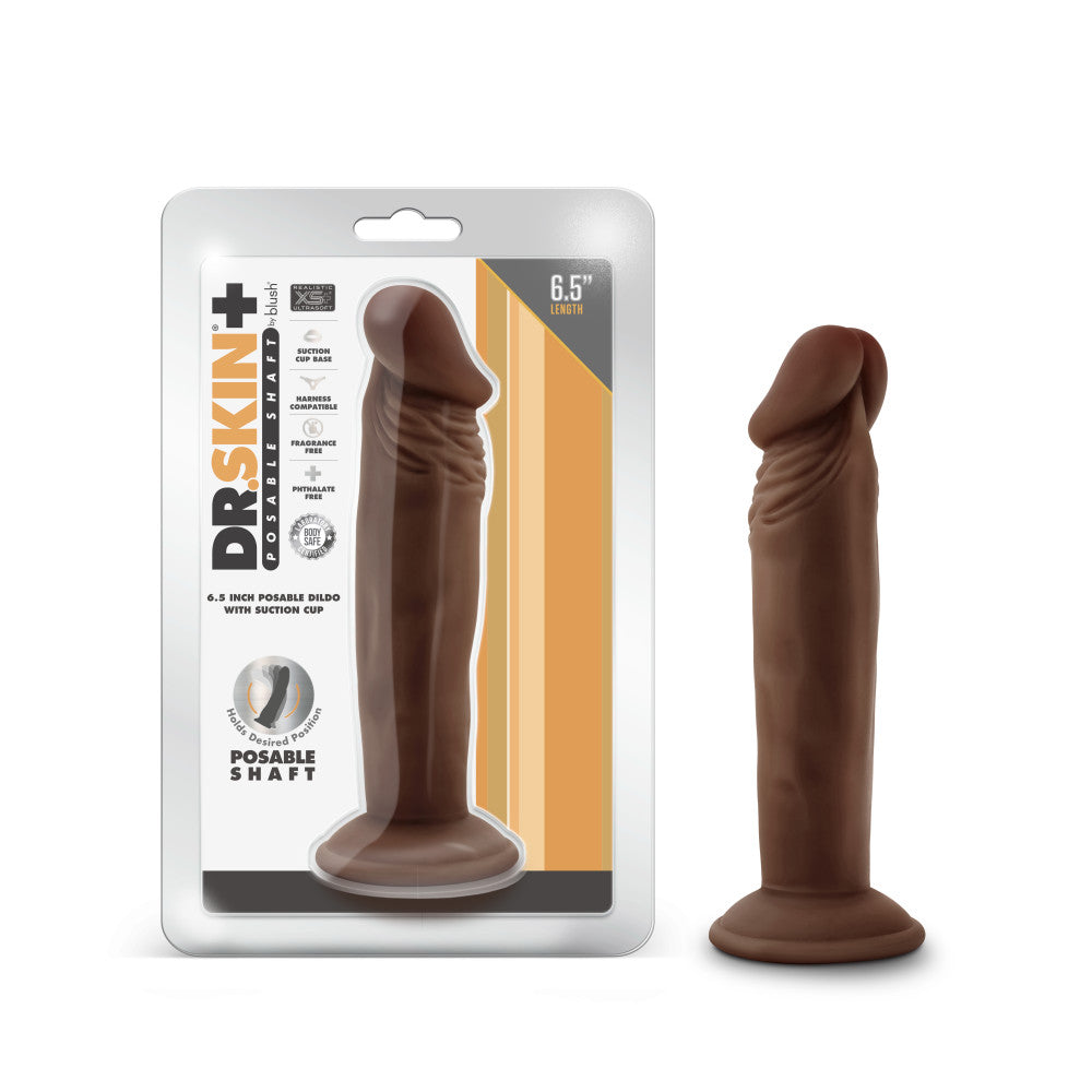 Dr. Skin Plus 6" Posable Dildo Chocolate