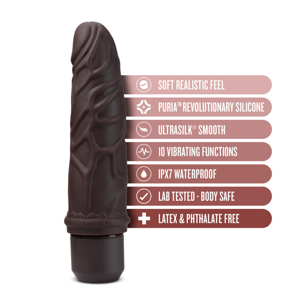 Dr. Skin Silicone Dr. Robert 7'' Vibrating Dildo Brown