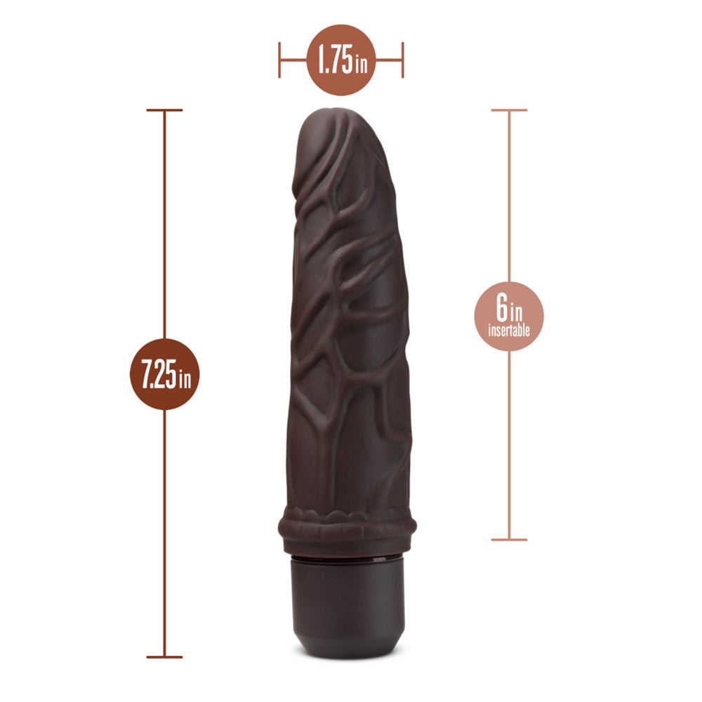 Dr. Skin Silicone Dr. Robert 7'' Vibrating Dildo Brown
