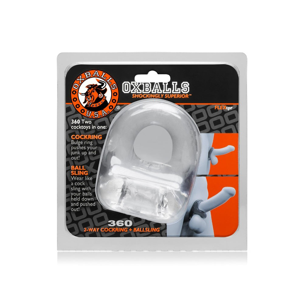 360 Cock Ring & Ball Sling Clear