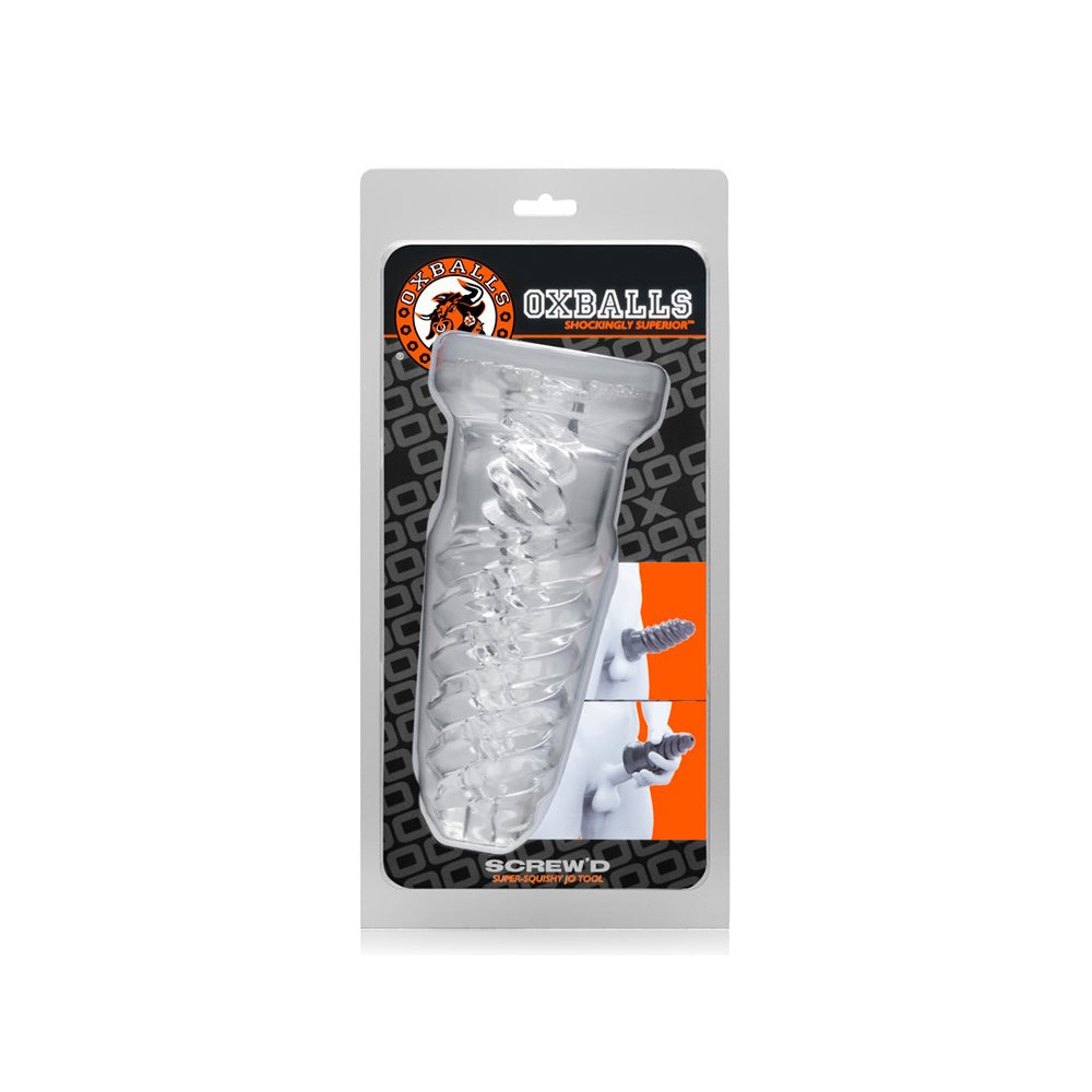 Screw'd Super Squish Corkscrew Jackoff Toy Clear