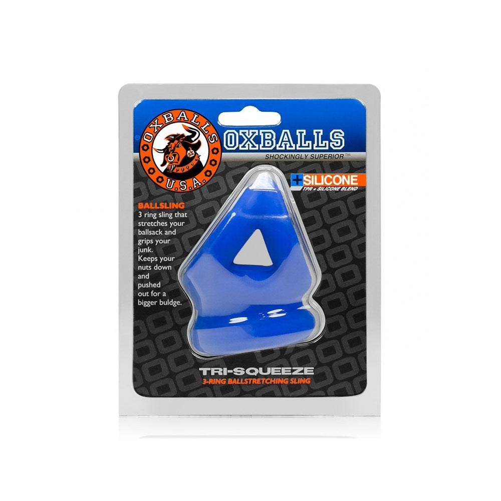 Tri-Squeeze Cock Sling/Ball Stretcher Cobalt Ice