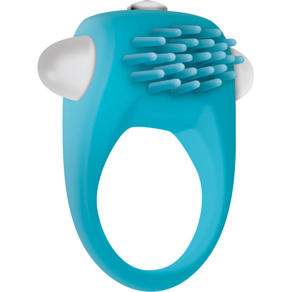 Teal Tickler Vibrating Cock Ring