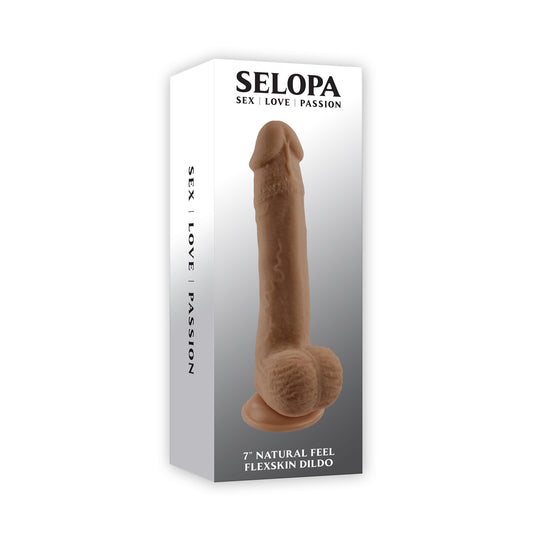 7" Natural Feel  Flexskin Dildo Dark