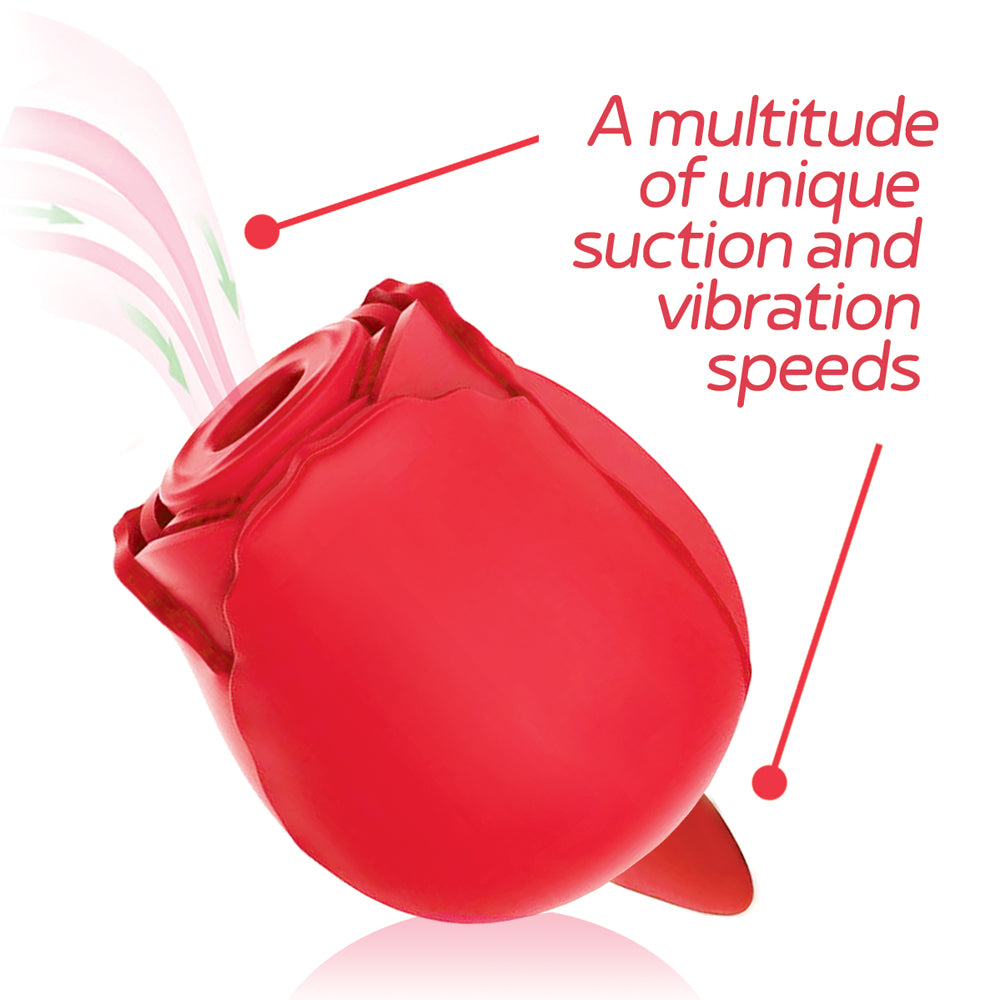 Wild Rose & Tongue Rechargeable Silicone Suction Vibrator