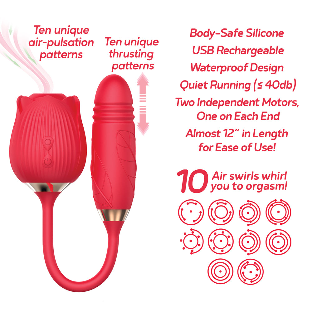 Wild Rose & Thruster Rechargeable Silicone Suction Vibrator