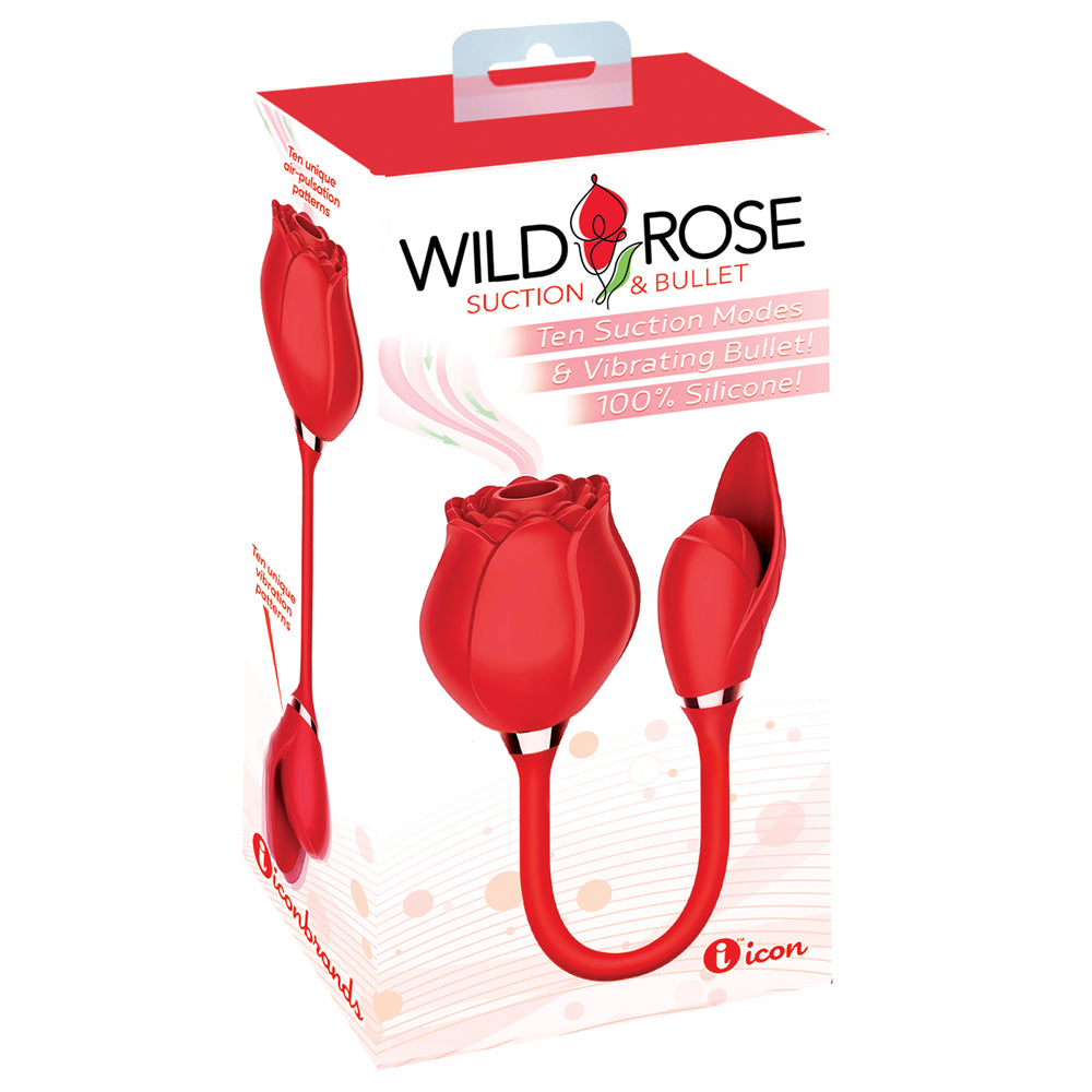 Wild Rose & Bullet Rechargeable Silicone Suction Vibrator