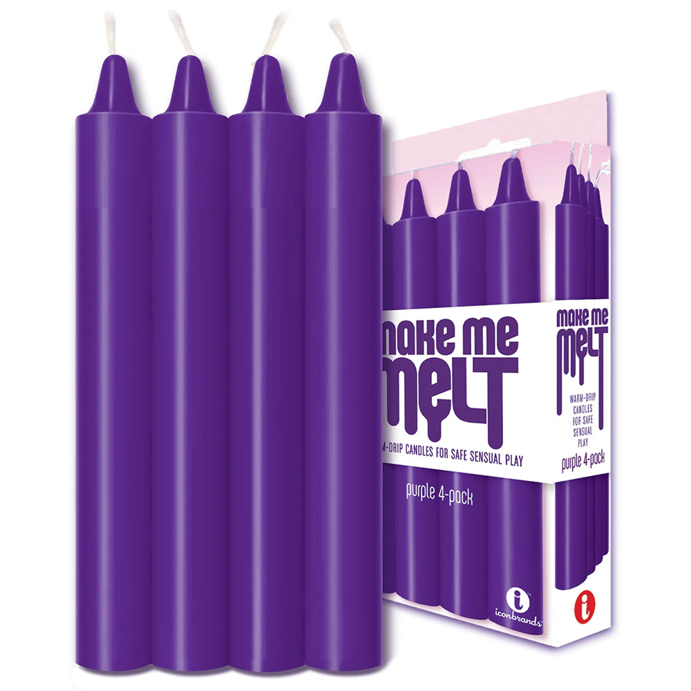 The 9's Make Me Melt Sensual Warm-Drip Candles 4pk Purple