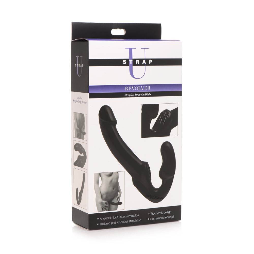 Strap U Revolver Strapless Strap On Dildo Black