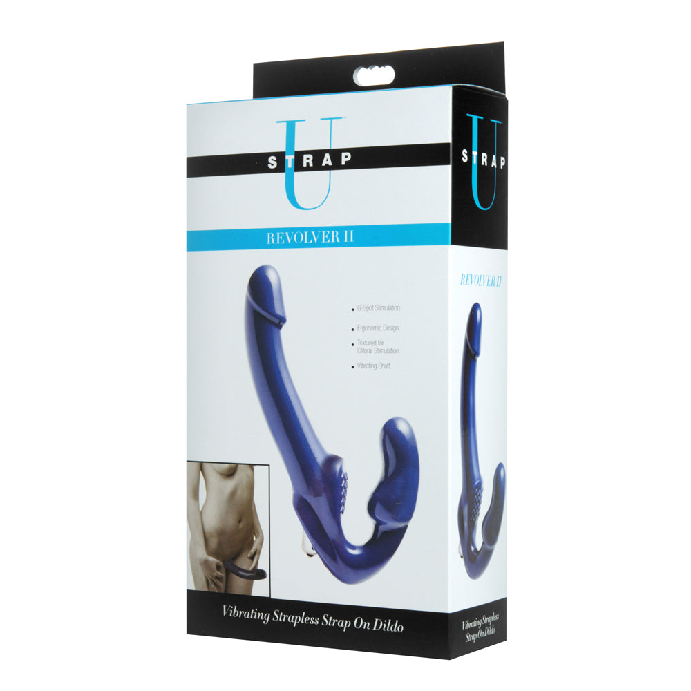 Strap U Revolver II Strapless Strap On Dildo Blue