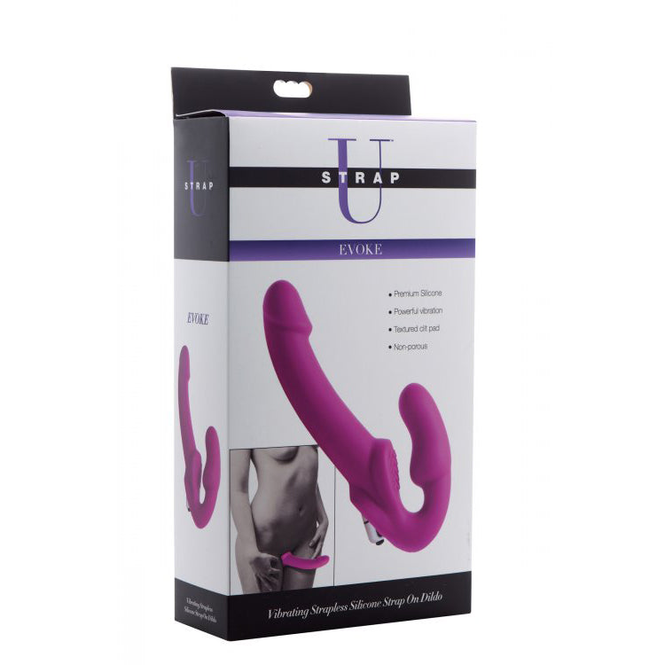 Strap U Evoke Vibrating Strapless Silicone Strap On Dildo