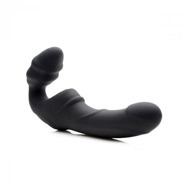 Strap U Slim Rider Ribbed 9X Vibrating Strapless Strap-On