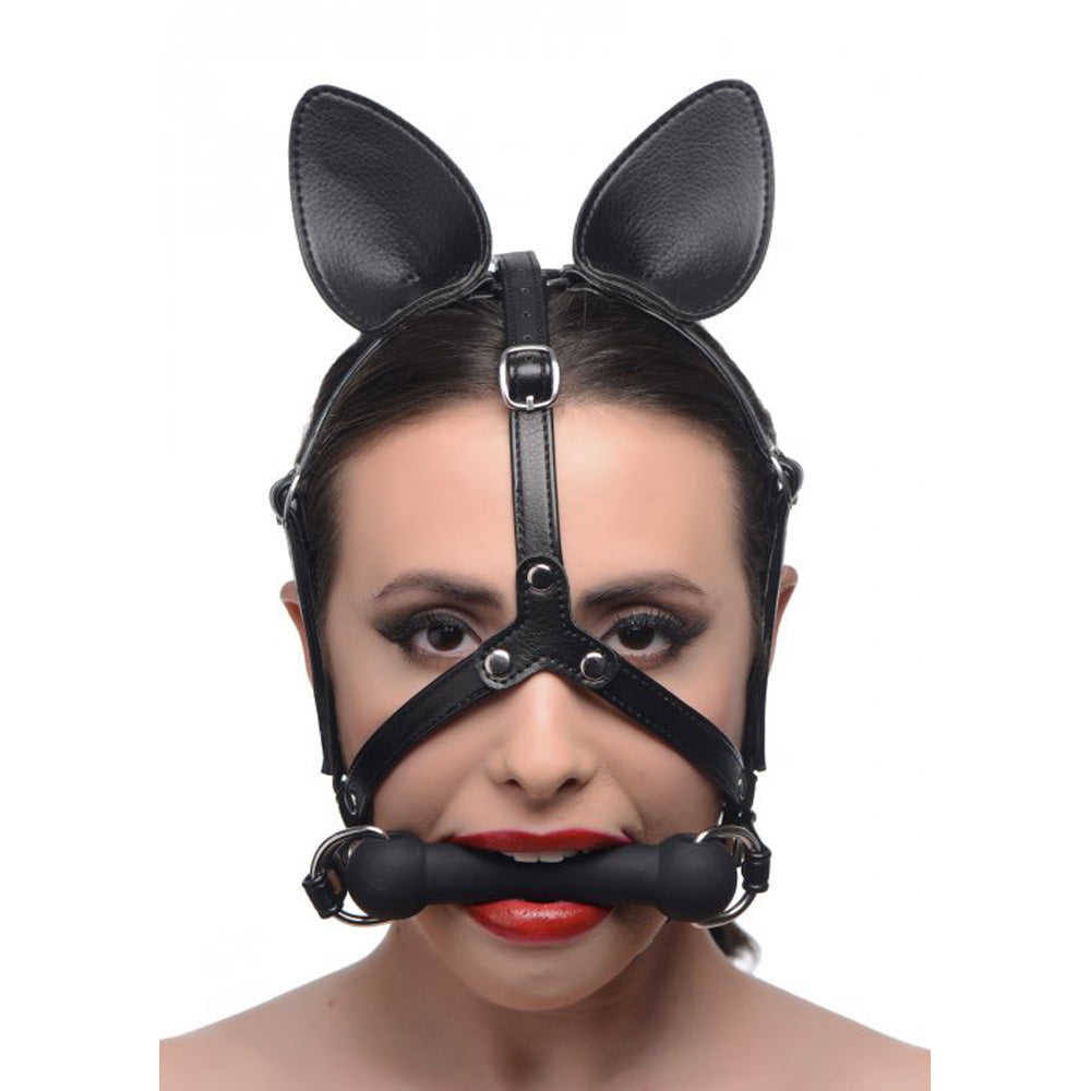 Master Series Dark Horse Pony Head Harness With Silicone Bit