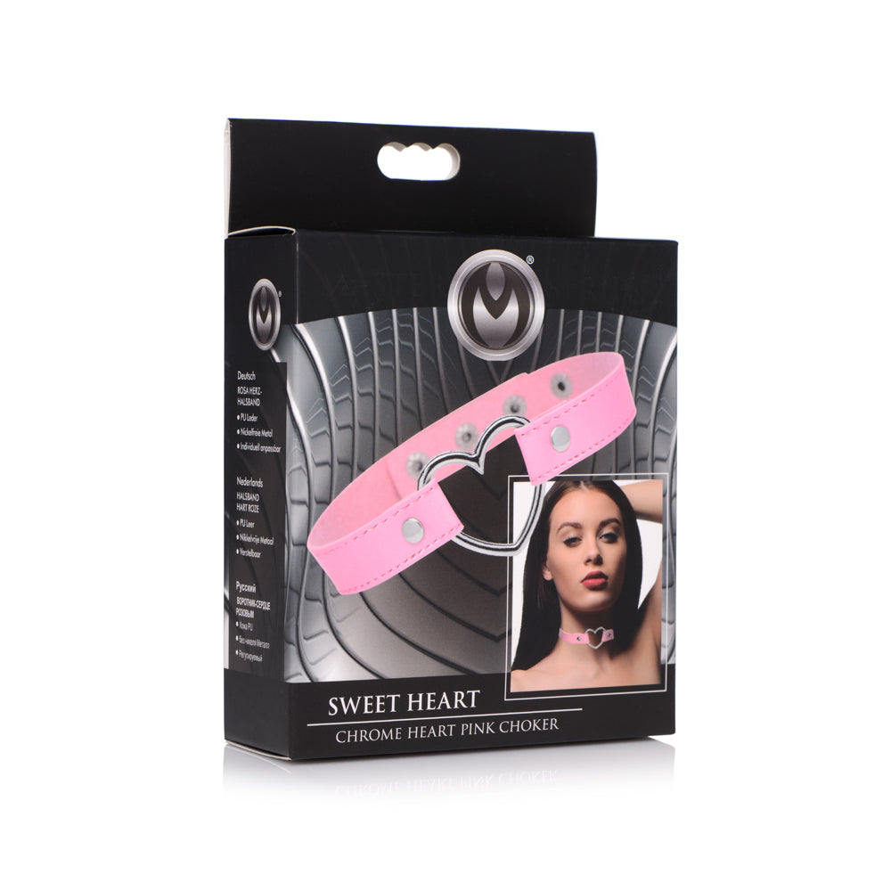 Master Series Heart Choker Necklace Pink