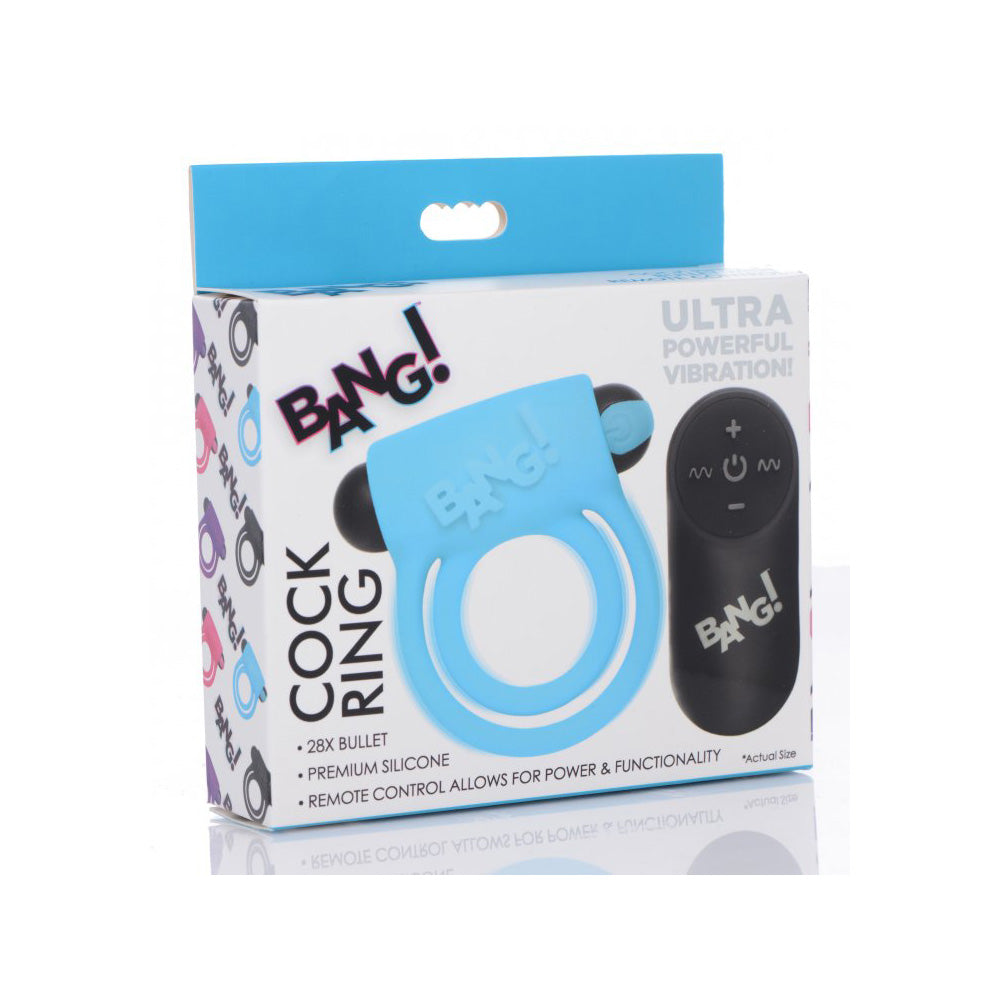 Bang! Silicone Cock Ring & Bullet W/ Remote Control