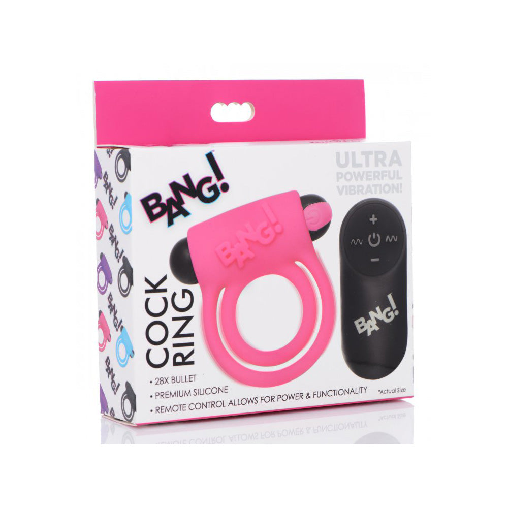Bang! Silicone Cock Ring & Bullet W/ Remote Control