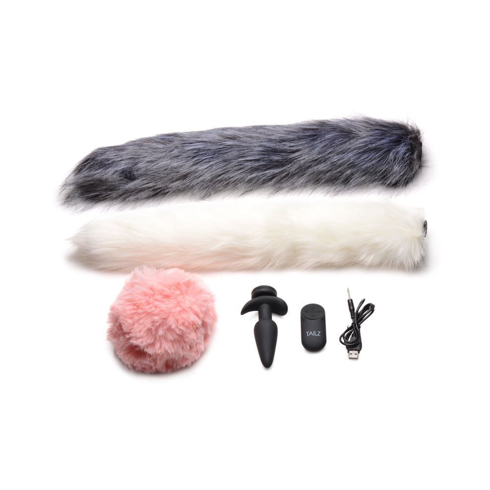 Tailz Vibrating Anal Plug & 3 Tails With Remote Control