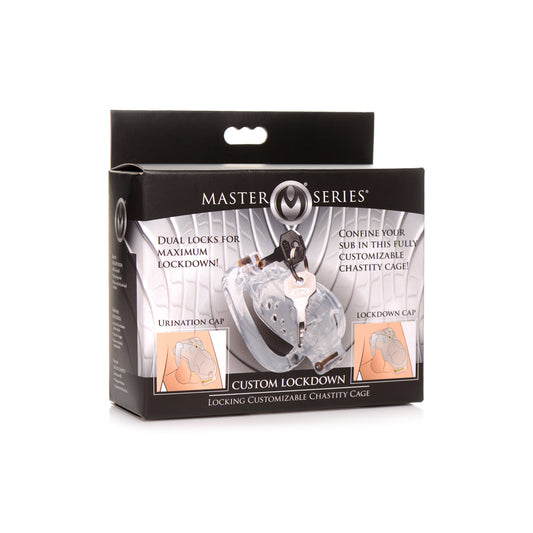 Master Series Ms Custom Lockdown Locking Customizable Chastity Cage Clear