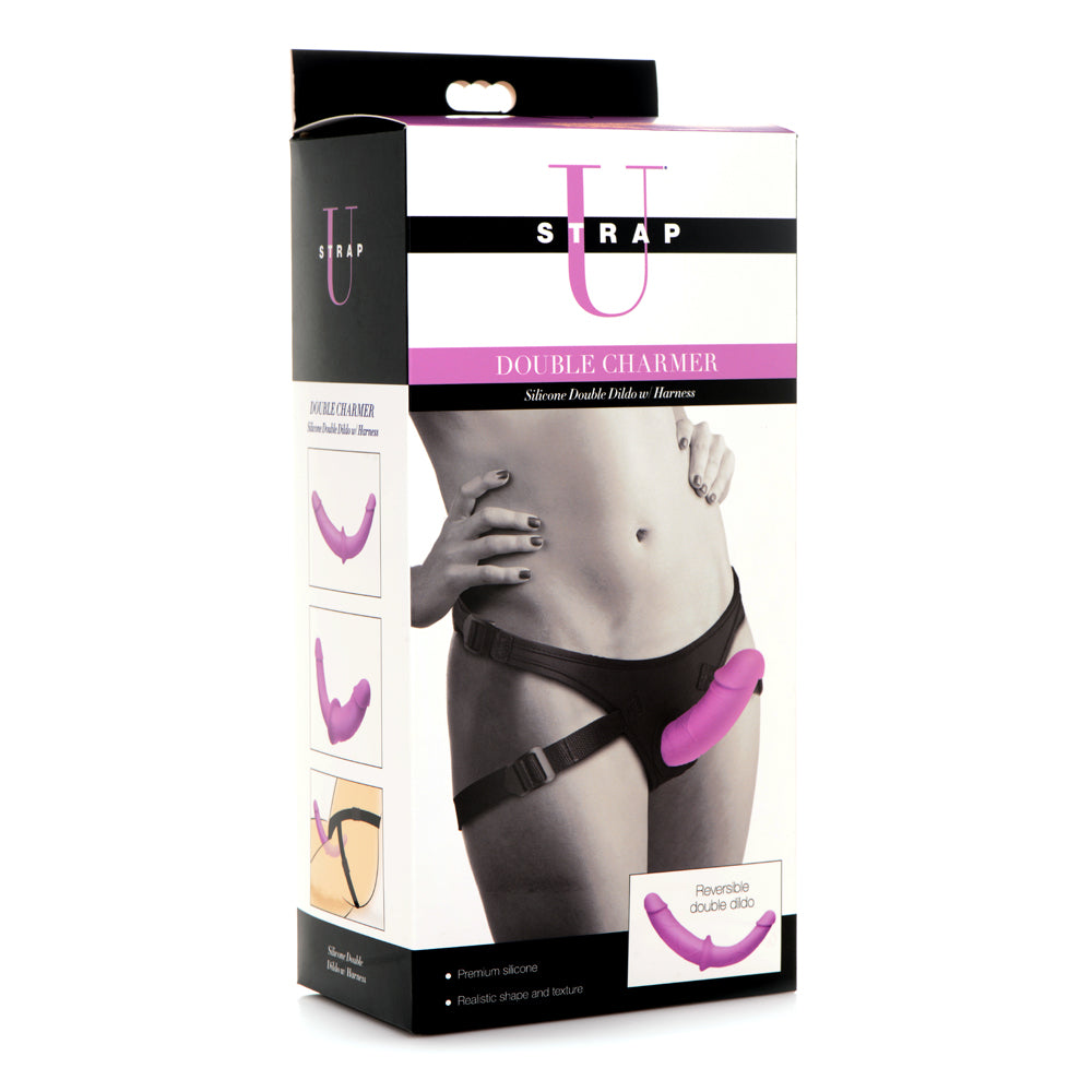 Strap U Double Charmer Silicone Double Dildo W/ Harness