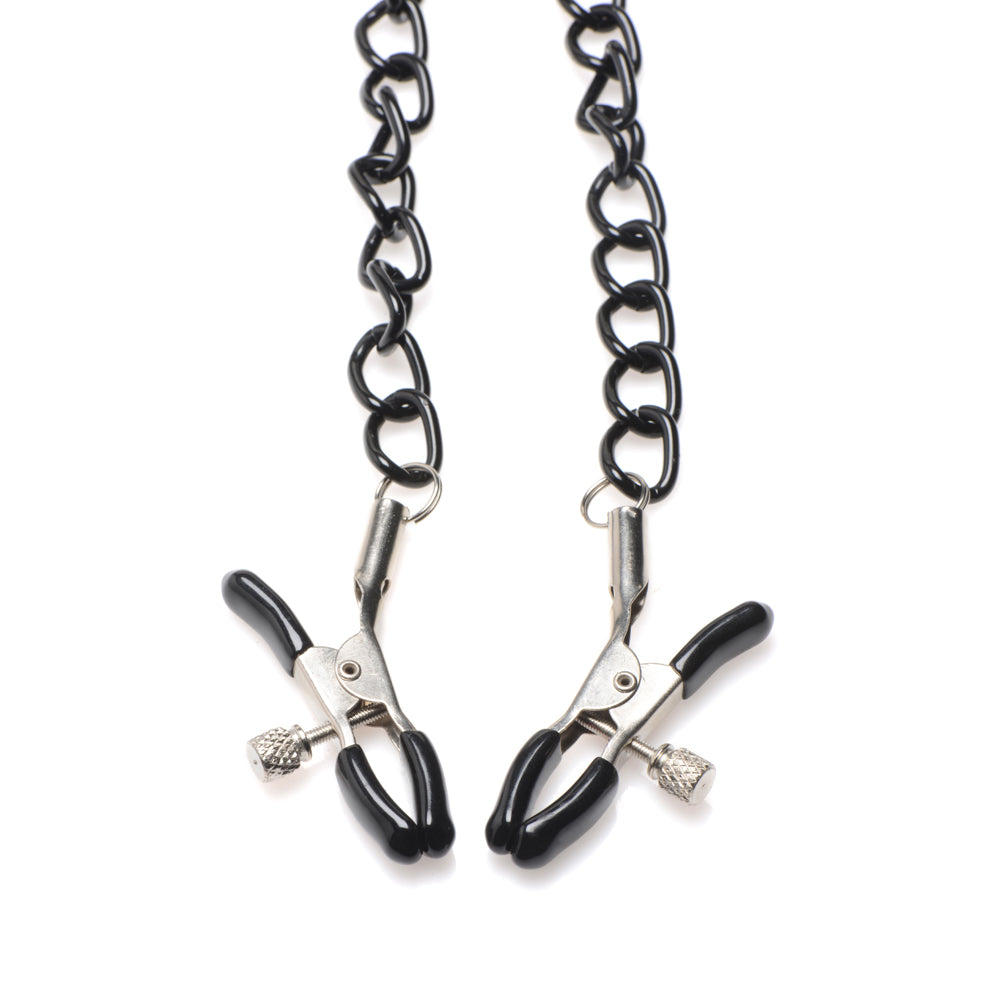 Master Series Collared Temptress Collar With Nipple Clamps